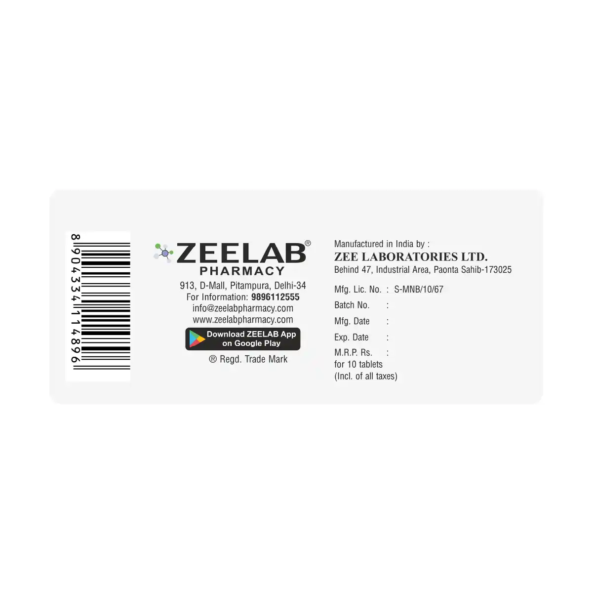 Zeevarox 15 Anticoagulant Tablet