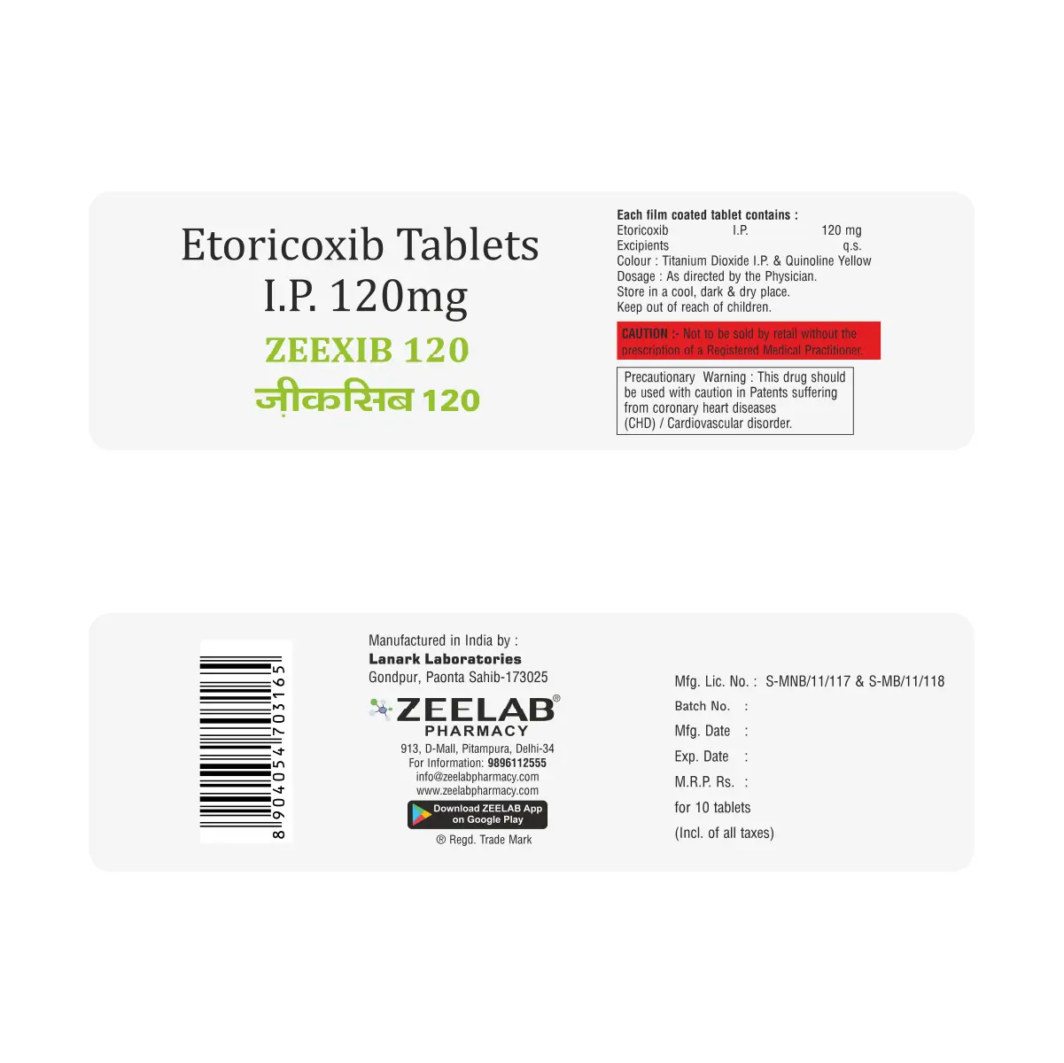 Zeexib 120 Anti Inflammatory Tablet