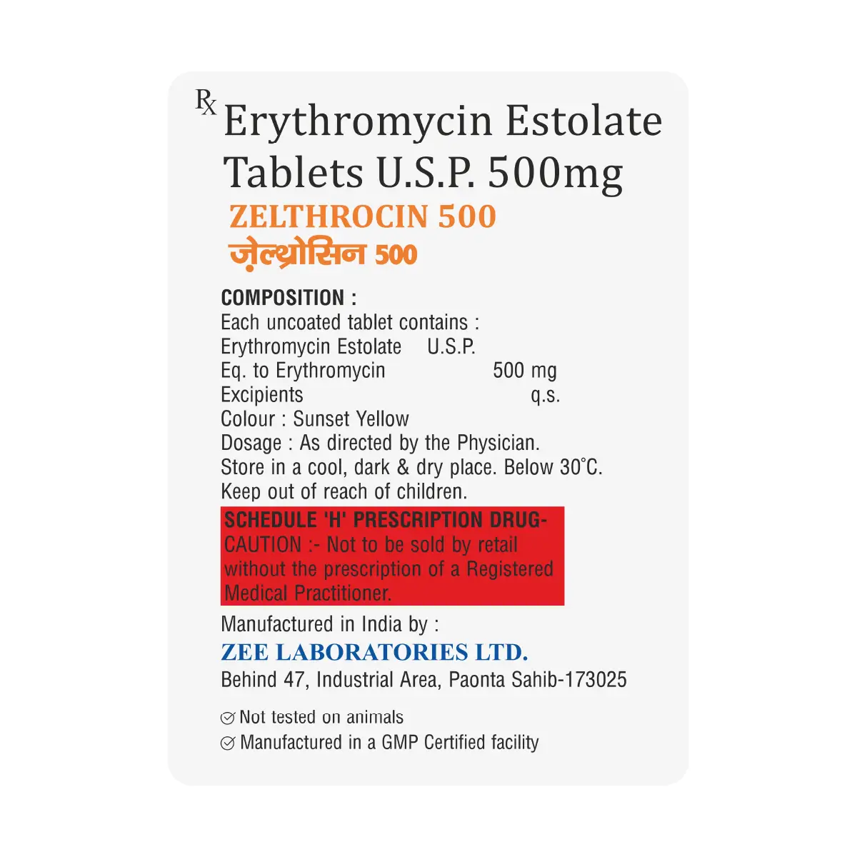 Zelthrocin 500 Antibiotic Tablet