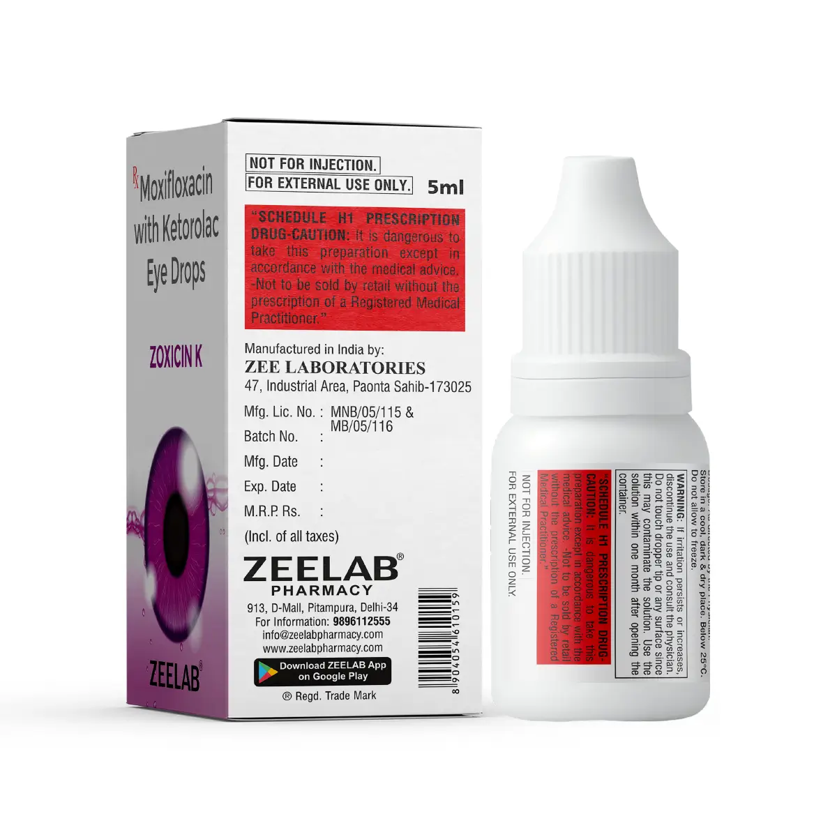 Zoxicin K 0.5% Eye/Ear Drops