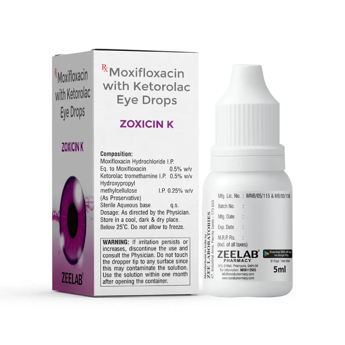 Zoxicin K 0.5% Eye/Ear Drops