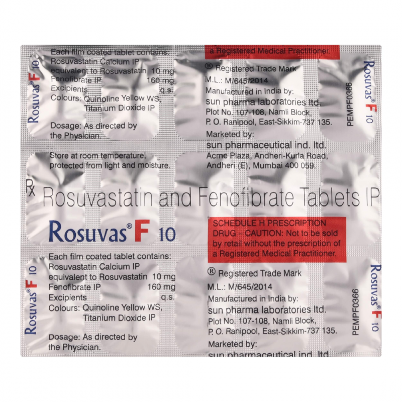 Rosuvas F 10 Tablet Rosuvas F 10 Tablet