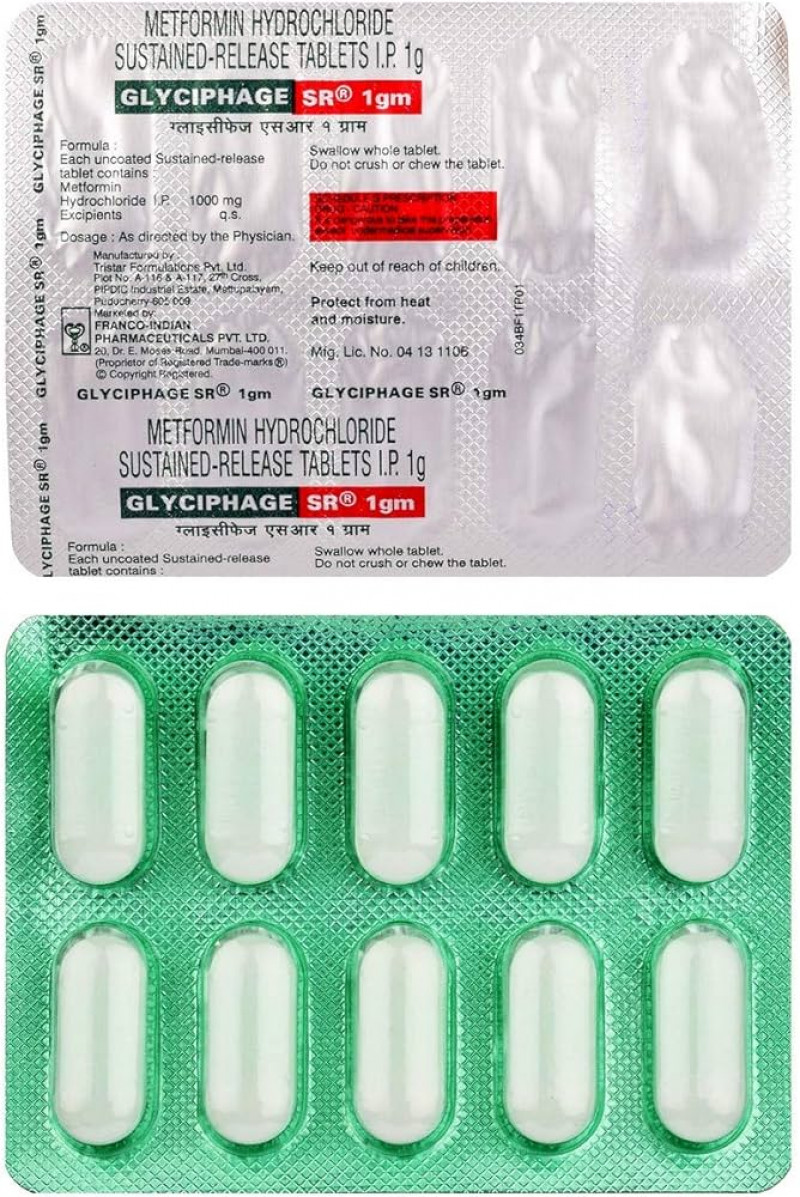 Glyciphage SR 1gm Tablet Glyciphage SR 1gm Tablet