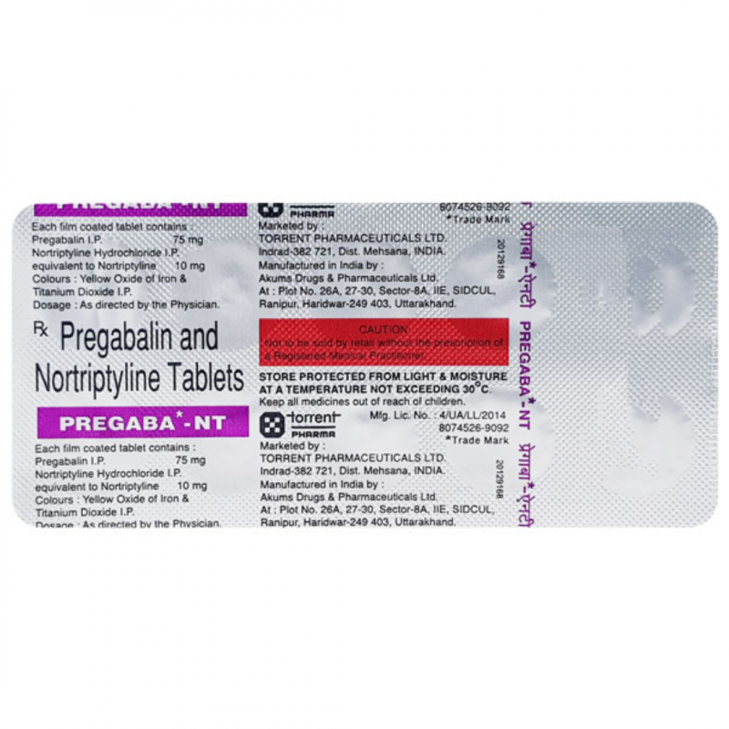 Pregaba NT 75 mg/10 mg Tablet Pregaba NT 75 mg/10 mg Tablet