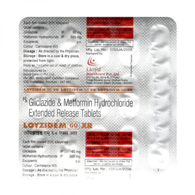 Loyzide M 60mg/500mg Tablet XR Loyzide M 60mg/500mg Tablet XR