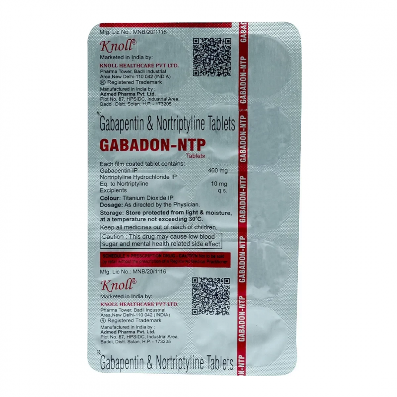 Gabadon-NTP 400mg/10mg Tablet Gabadon-NTP 400mg/10mg Tablet