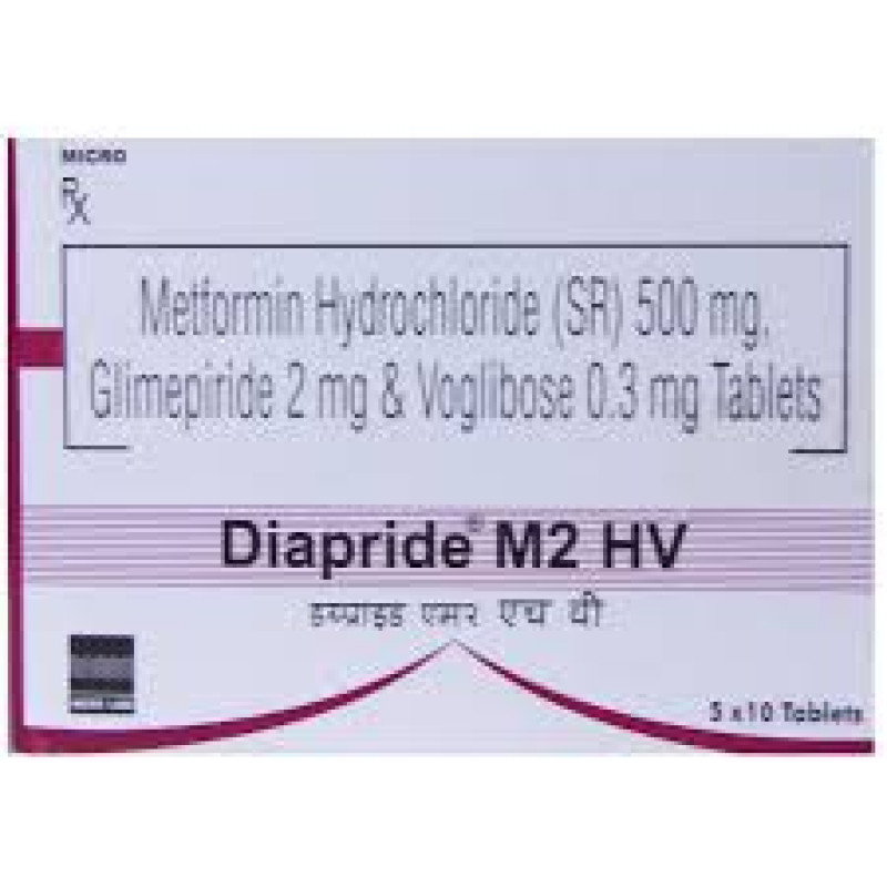 Diapride M2 HV 2mg/500mg/0.3mg Tablet SR Diapride M2 HV 2mg/500mg/0.3mg Tablet SR