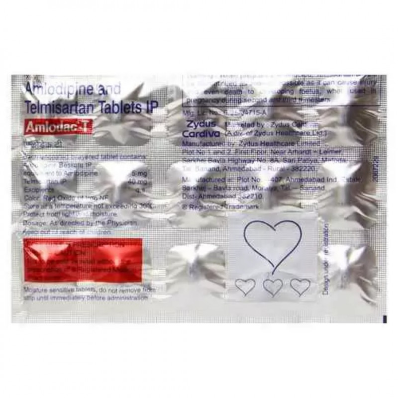 Amlodac T 40 mg/5 mg Tablet Amlodac T 40 mg/5 mg Tablet