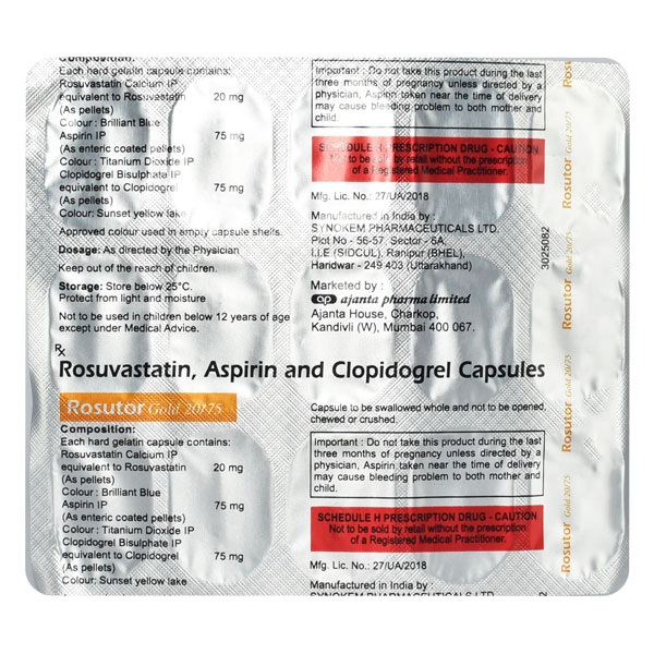 Rosutor Gold 20/75 Capsule