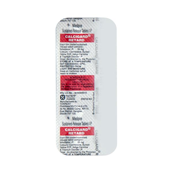 Calcigard 20mg Retard Tablet SR
