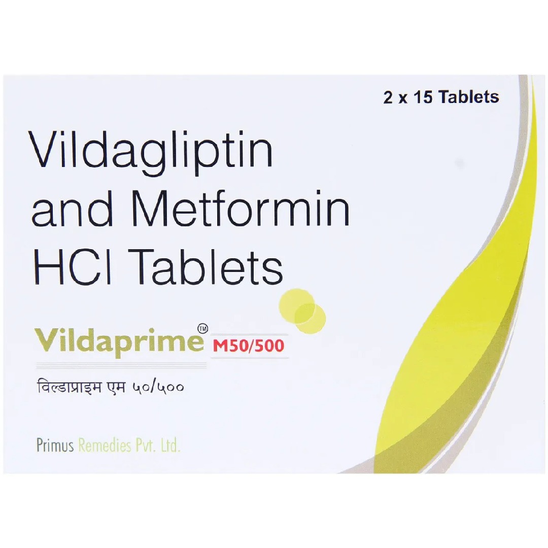 Vildaprime M 500mg/50mg Tablet