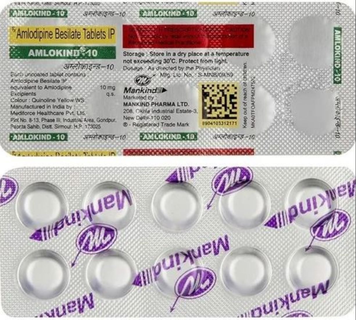 Amlokind 10mg Tablet