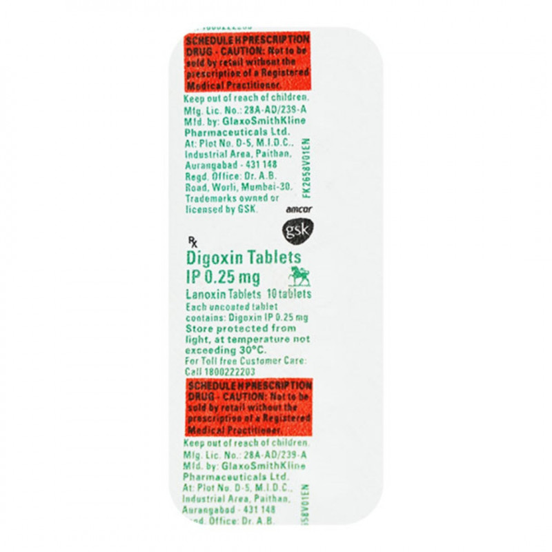 Digoxin 0.25mg Tablet Digoxin 0.25mg Tablet