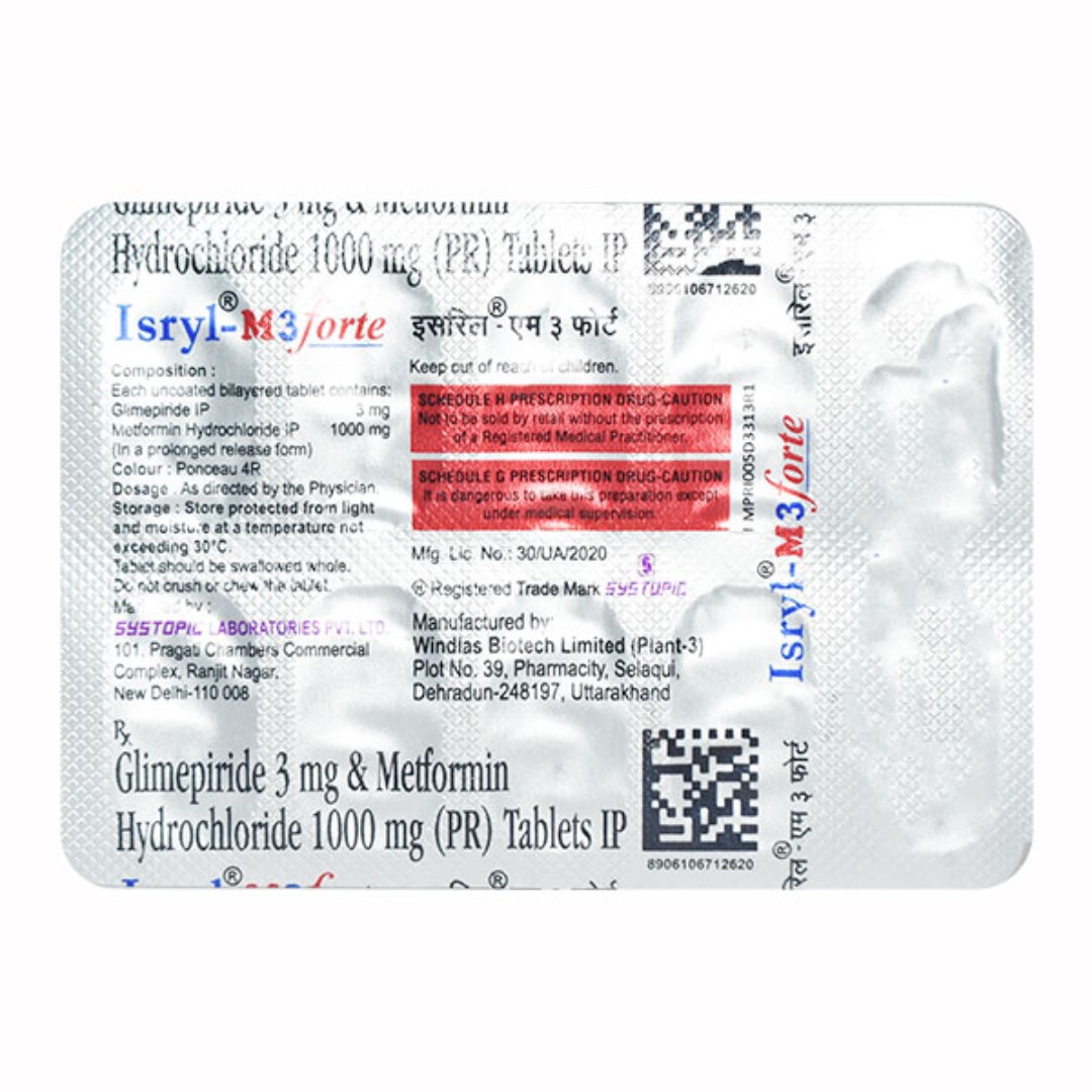 Isryl-M3 Forte Tablet PR - Uses, Price, Side Effects, Substitute