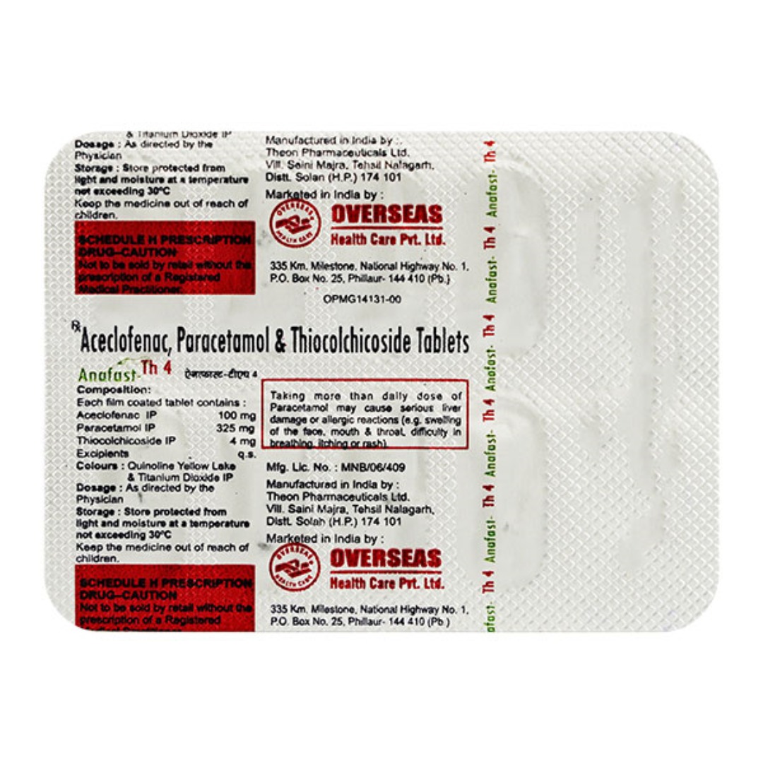 Anafast TH 4mg/100mg/325mg Tablet