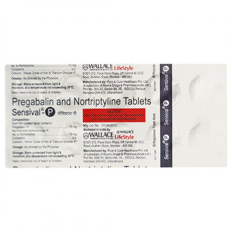 Sensival P 75mg/10mg Tablet Sensival P 75mg/10mg Tablet