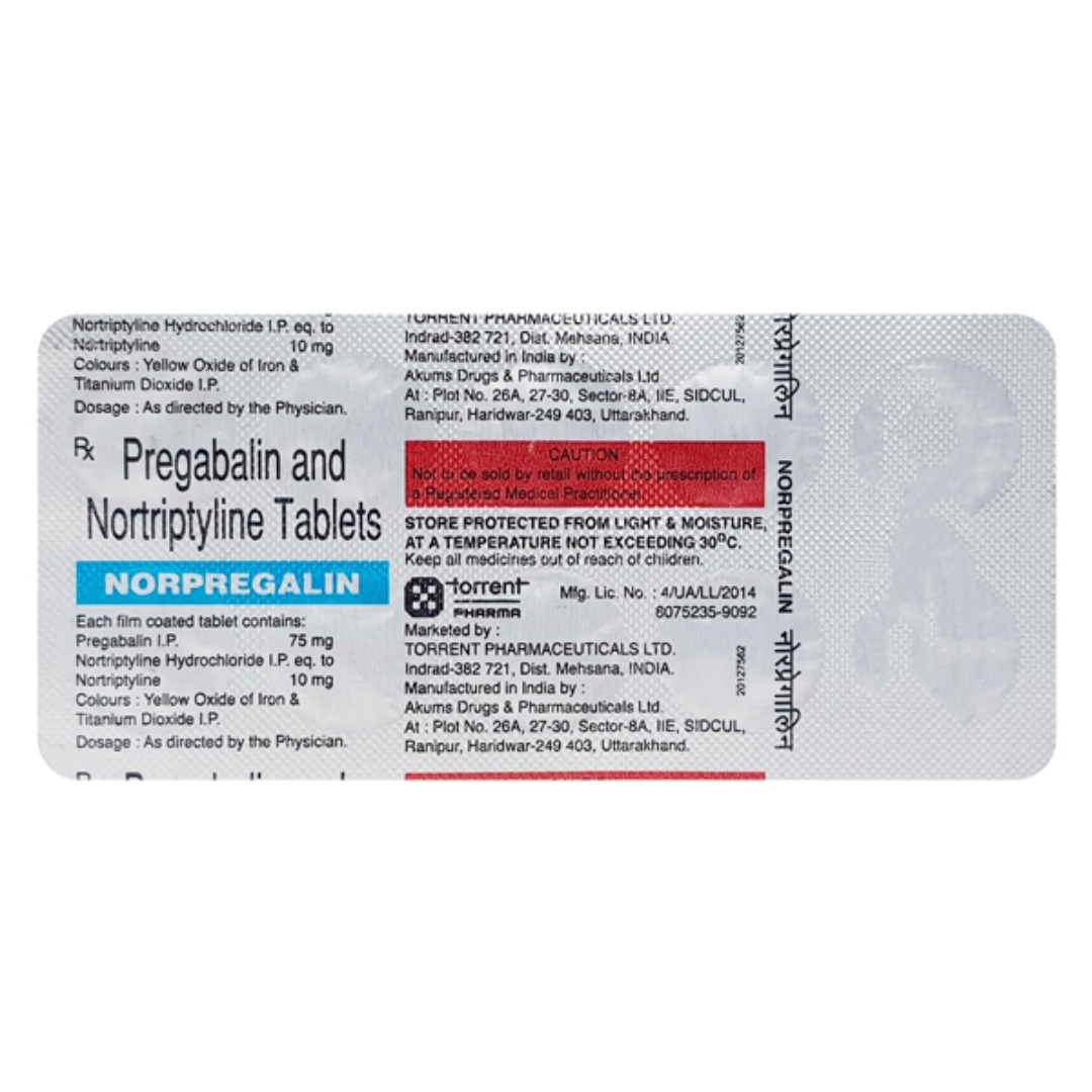 Norpregalin 75mg/10mg Tablet - Uses, Price, Side Effects, Substitute