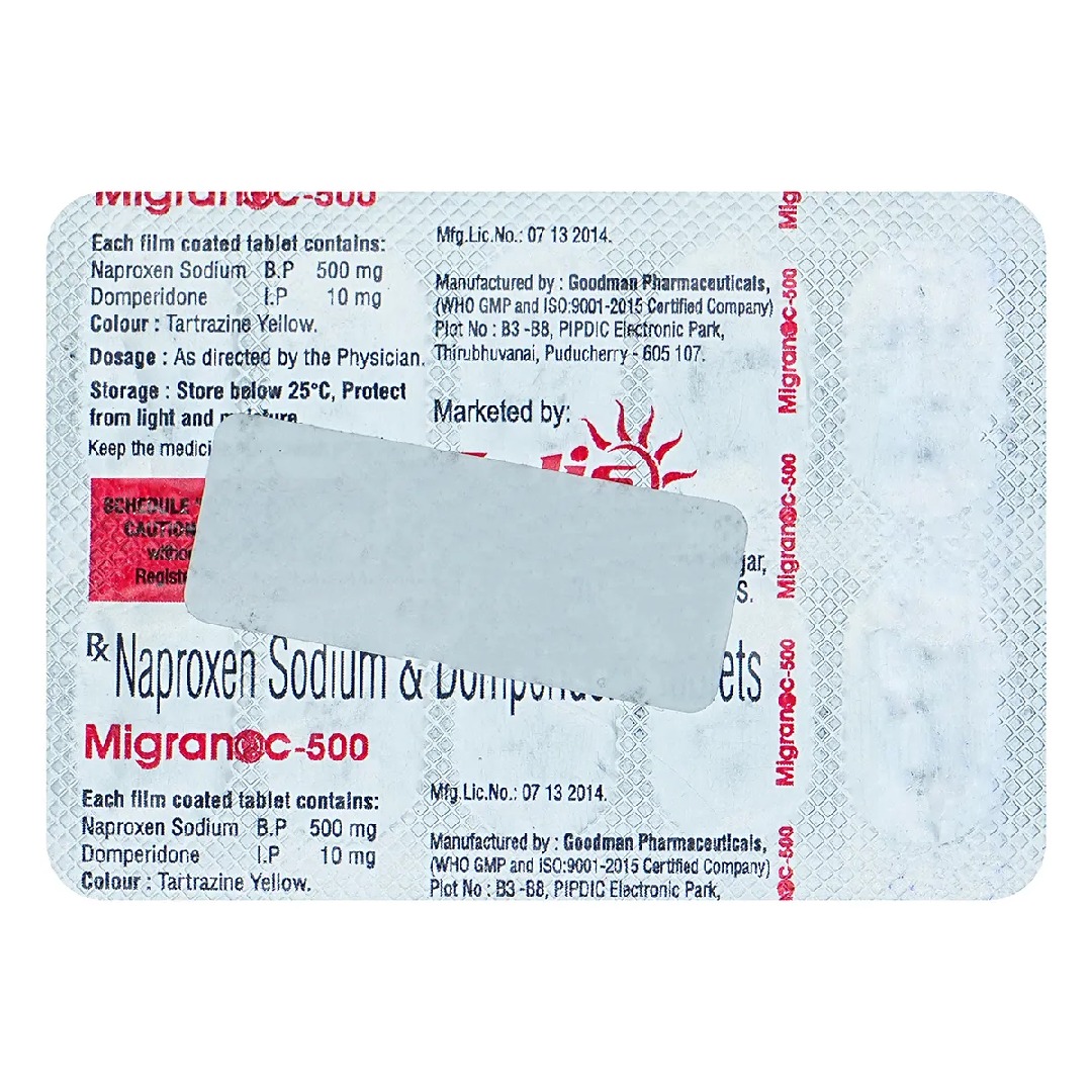 Migranoc 500mg/10mg Tablet