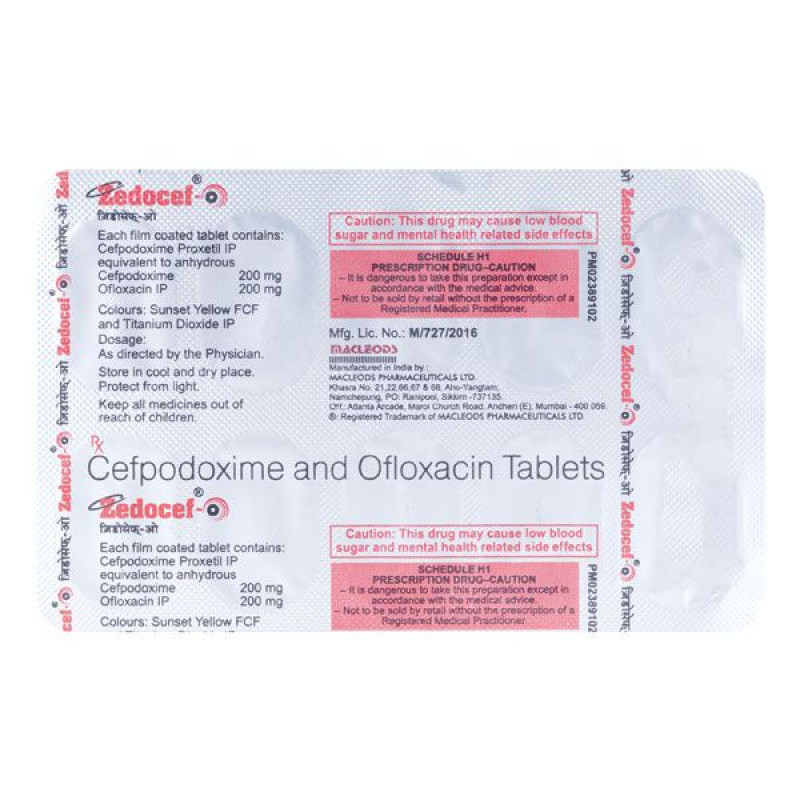 Zedocef O 200mg/200mg Tablet Zedocef O 200mg/200mg Tablet