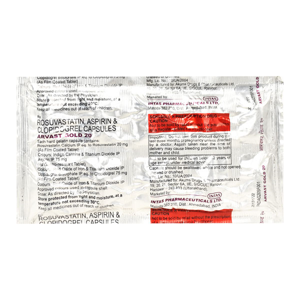 Arvast Gold 75mg/20mg/75mg Capsule