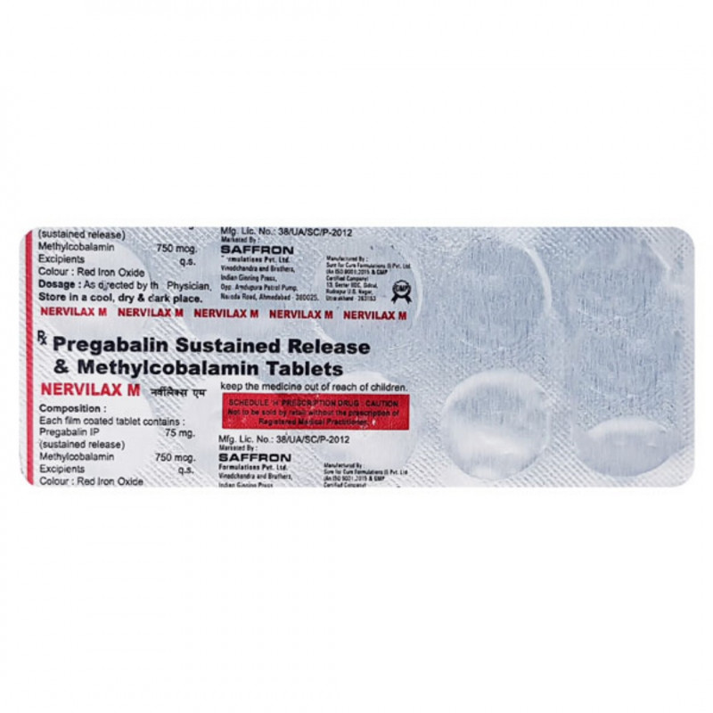 Nervilax M 750mcg/75mg Tablet Nervilax M 750mcg/75mg Tablet