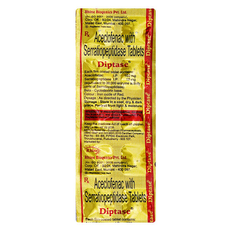 Diptase 100mg/15mg Tablet Diptase 100mg/15mg Tablet
