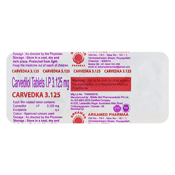 Carvedka 3.125mg Tablet