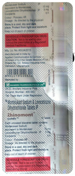 Rhinomont 5mg/10mg Tablet Rhinomont 5mg/10mg Tablet