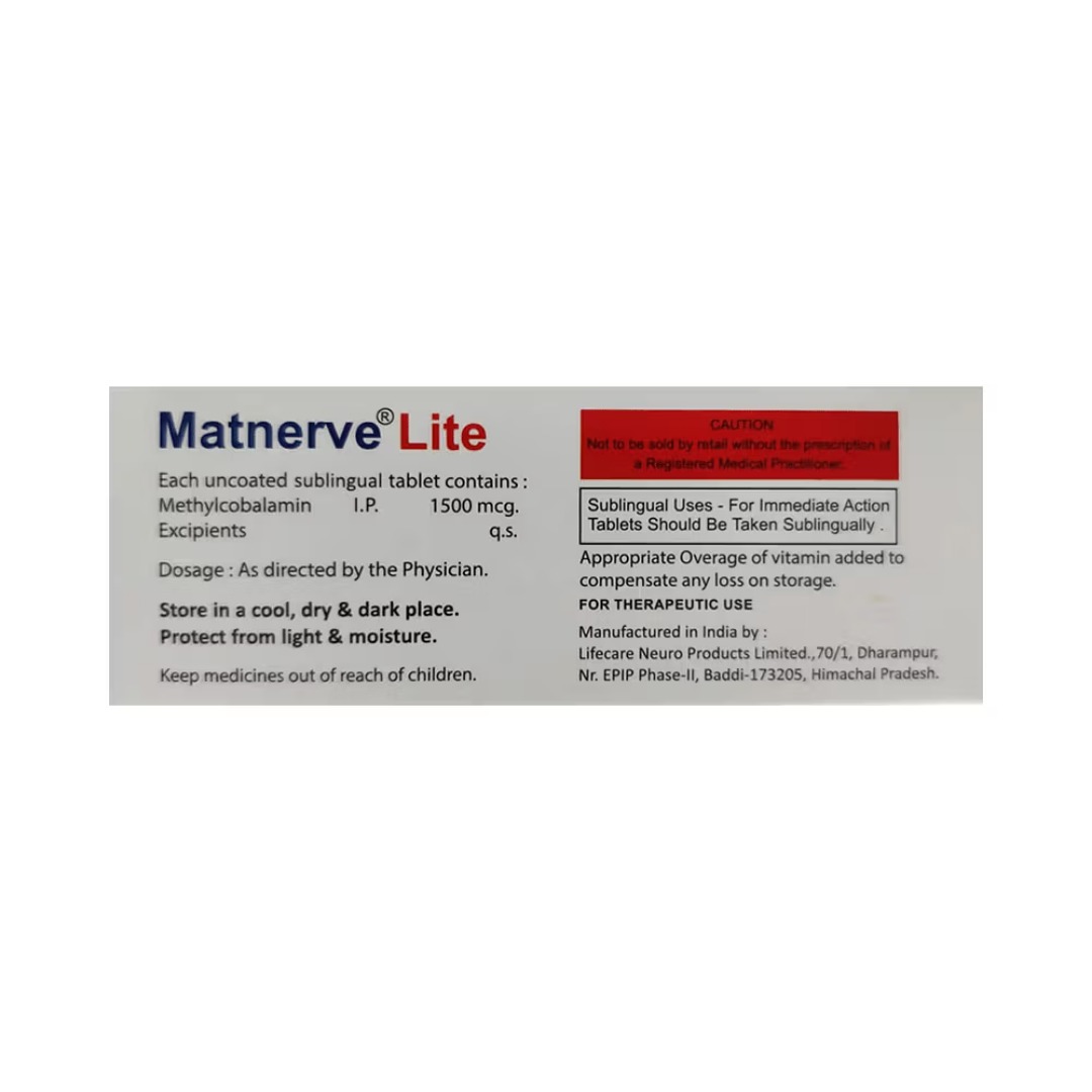 Matever Matnerve Lite Tablet - Uses, Price, Side Effects, Substitute