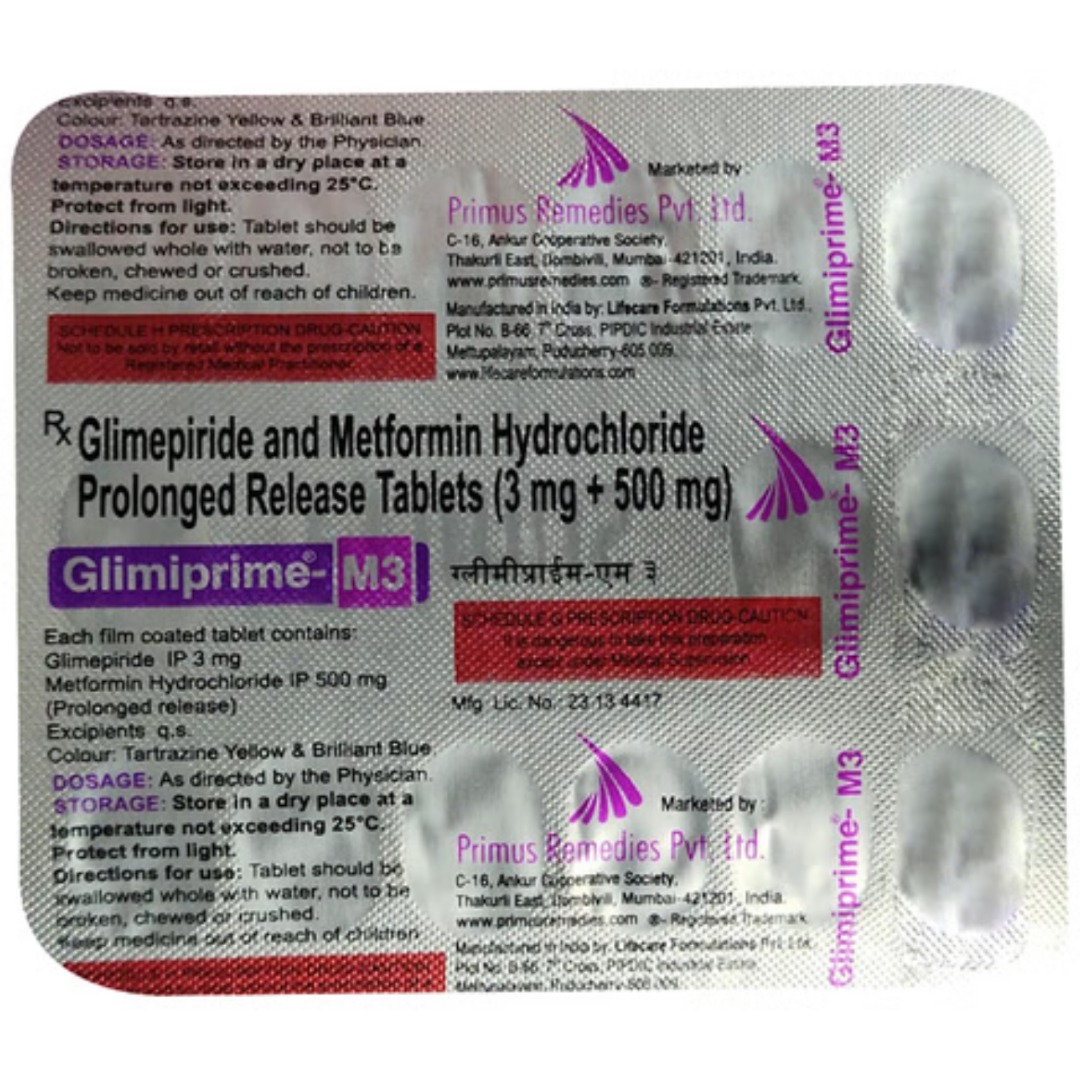 Glimper M 3mg/500mg Tablet SR