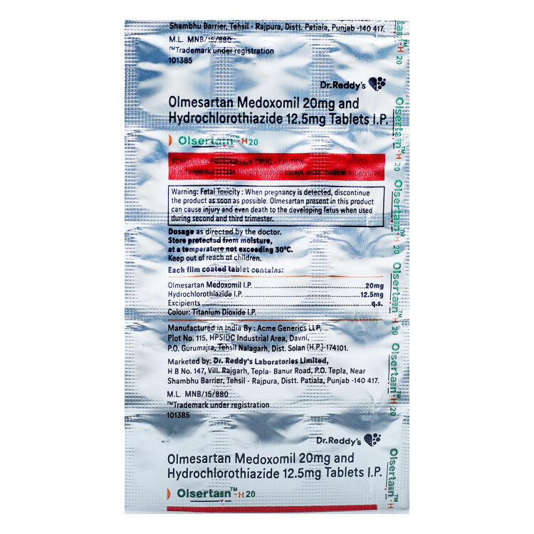 Olsertain H Active 12.5mg/20mg Tablet