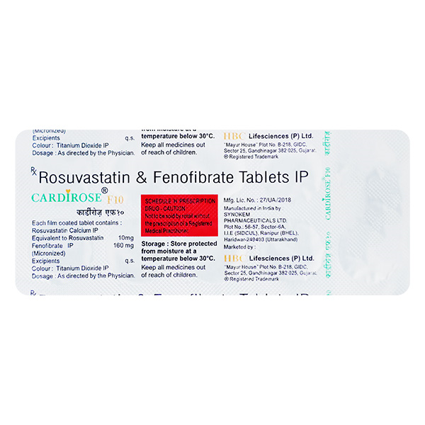 Cardirose F 10 Tablet