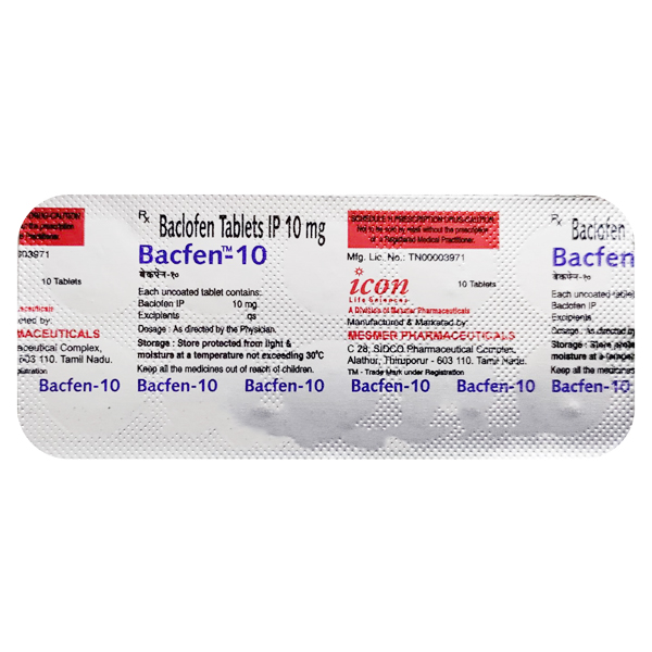 Bacfen 10 Tablet - Uses, Price, Side Effects, Substitute