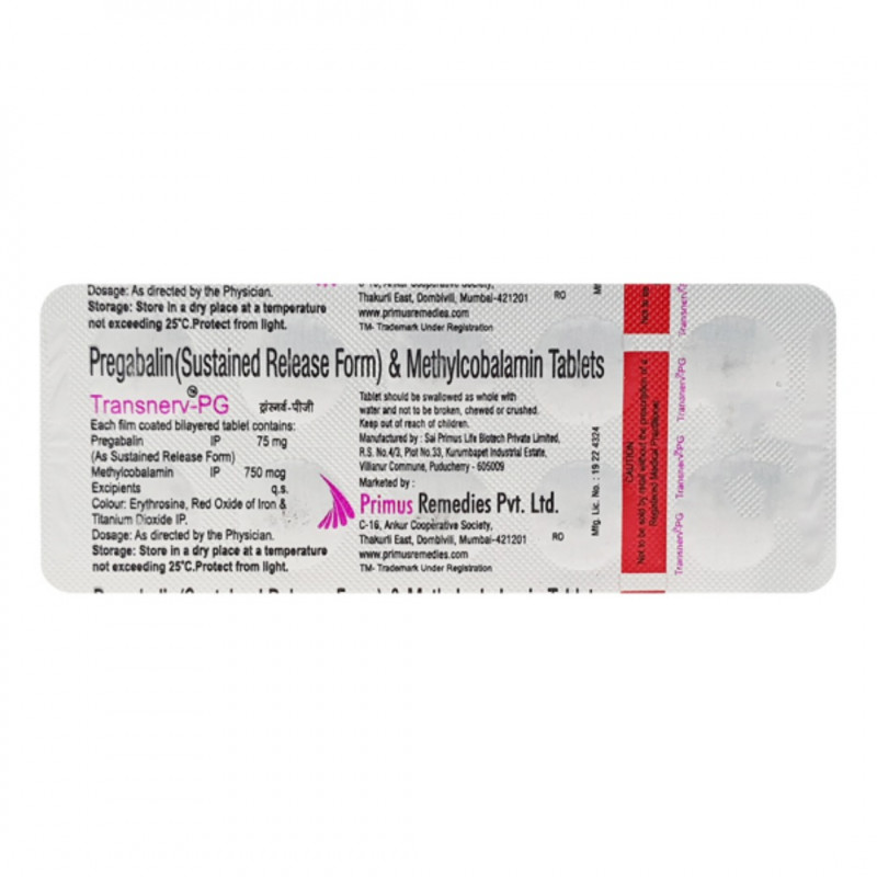 Transnerv PG 750mcg/75mg Tablet Transnerv PG 750mcg/75mg Tablet