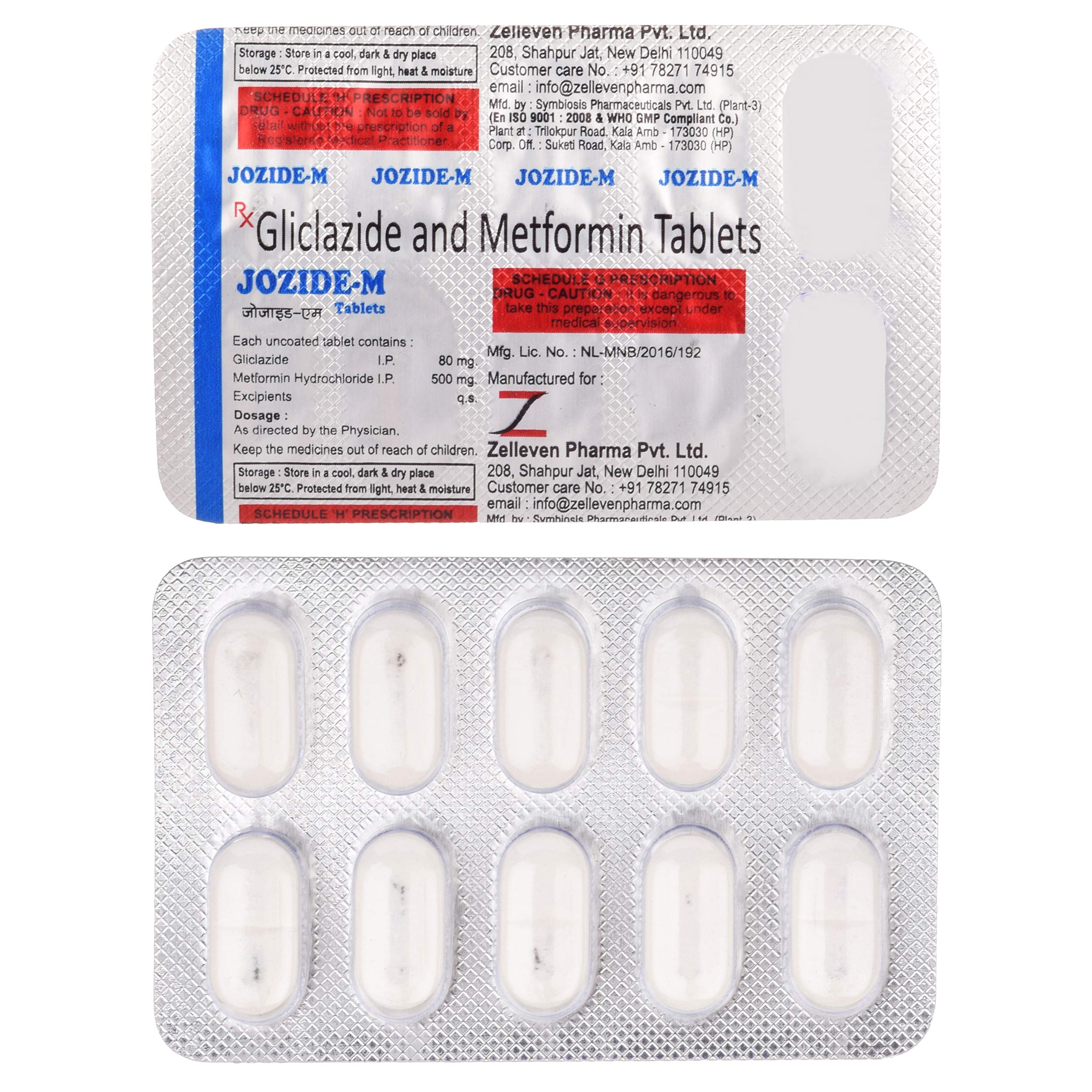 Jozide M 80 mg/500 mg Tablet