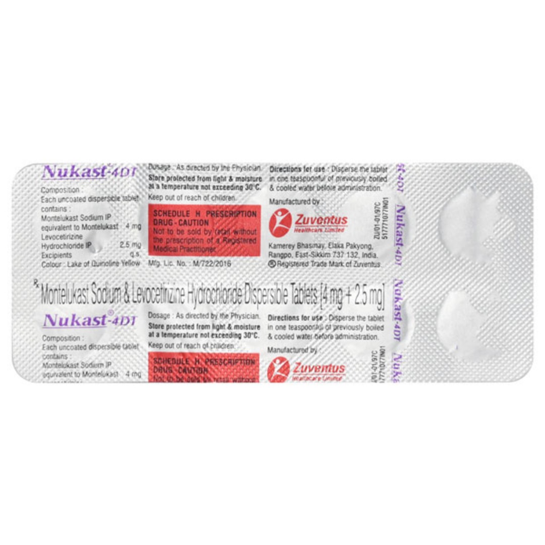 Nukast 2.5mg/4mg Tablet