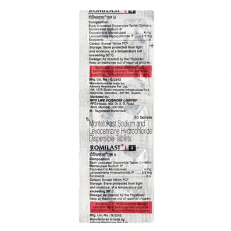 Romilast L 2.5 mg/4 mg Tablet Romilast L 2.5 mg/4 mg Tablet