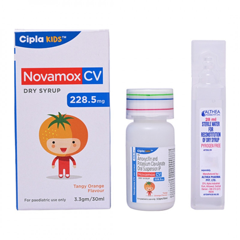 Novamox CV Dry Syrup 228.5mg Tangy Orange