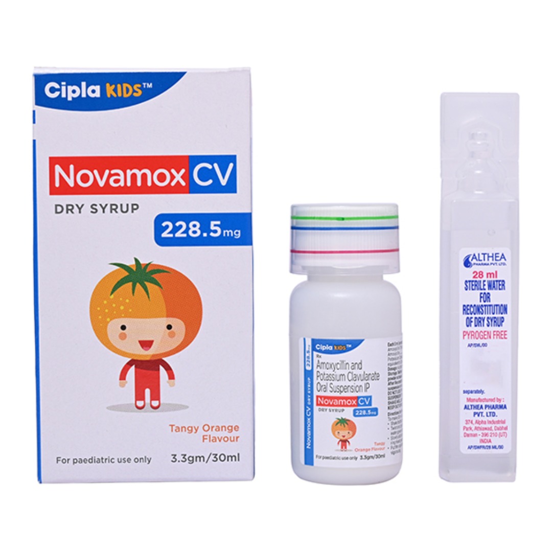 Novamox CV Dry Syrup 228.5mg Tangy Orange