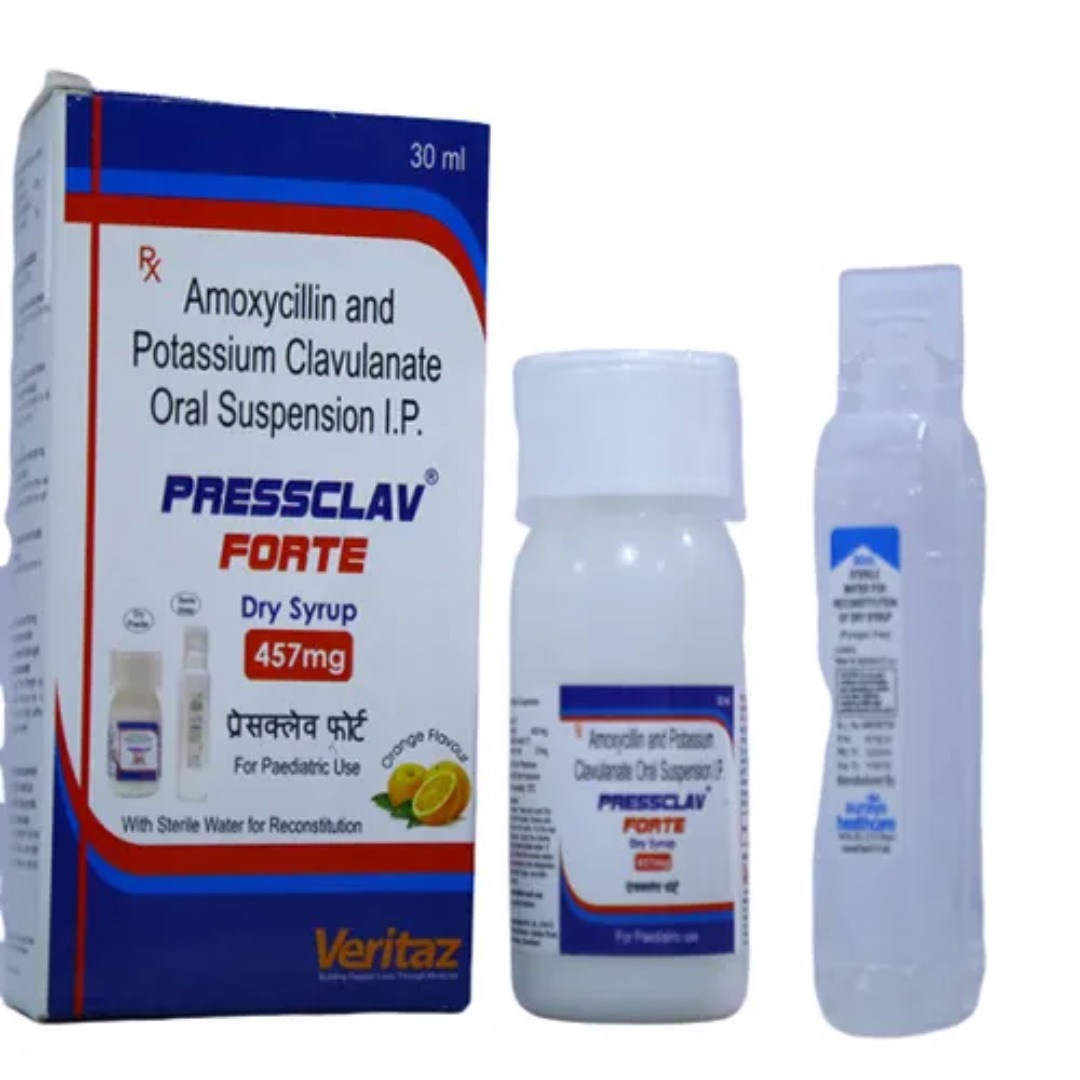 Pressclav Forte 457mg Dry Syrup Orange