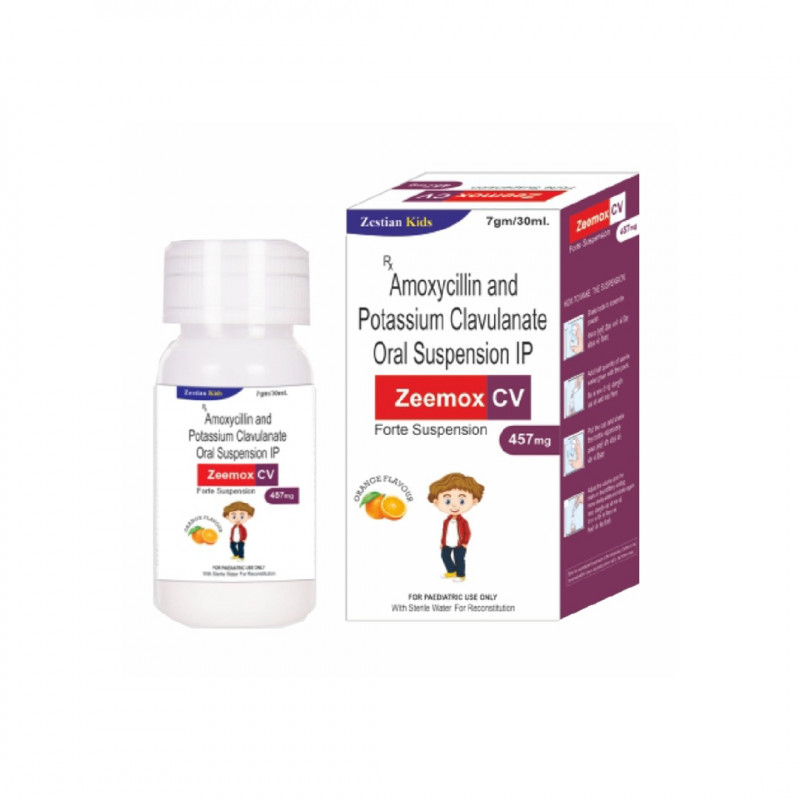 Zeemox CV Forte 457mg Oral Suspension Orange Zeemox CV Forte 457mg Oral Suspension Orange