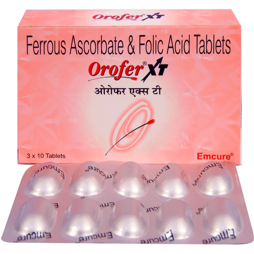 Orofer XT Tablet with Ferrous Ascorbate & Folic Acid