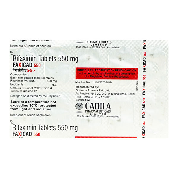 Faxima Tablet Faxicad 550 Tablet - Uses, Price, Side Effects, Substitute