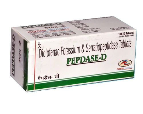 Pepdase D 50 mg/10 mg Tablet
