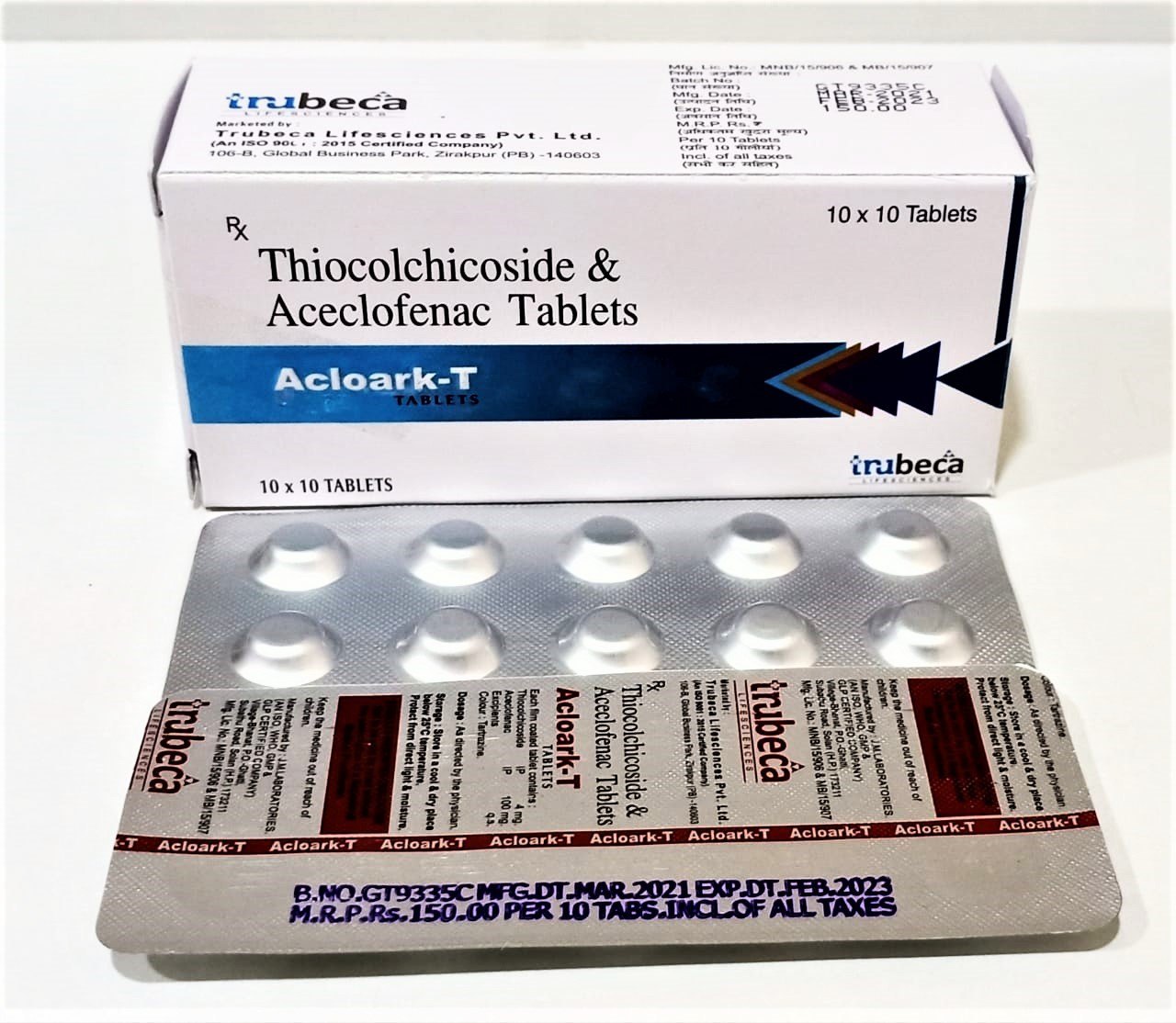 Acloark T 100mg/4mg Tablet