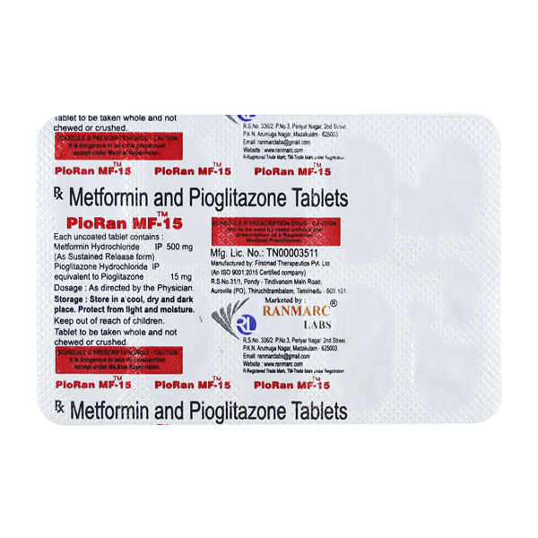 Pioran MF 15mg/500mg Tablet