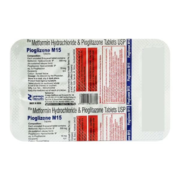 Pioglizone M 15mg/500mg Tablet